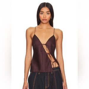 Nwt lioness Mariah top in garnet - size XS